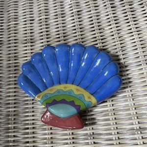 Sue Zipkin Shell SOAP DISH Scallop Seashell Blue